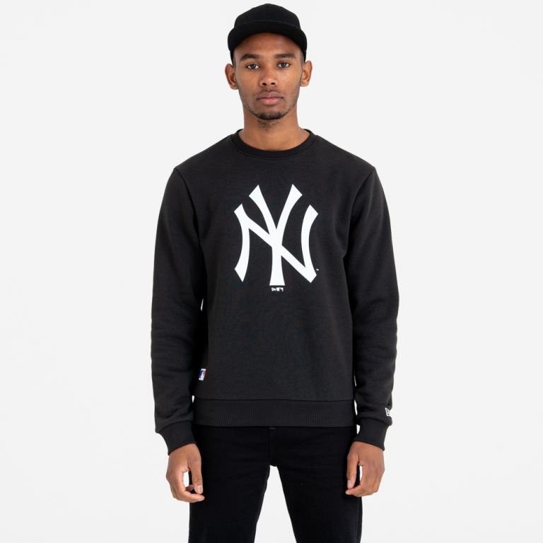 Ropa New Era Mlb Negros - New York Yankees Team Logo Crew Neck 86731LJQY